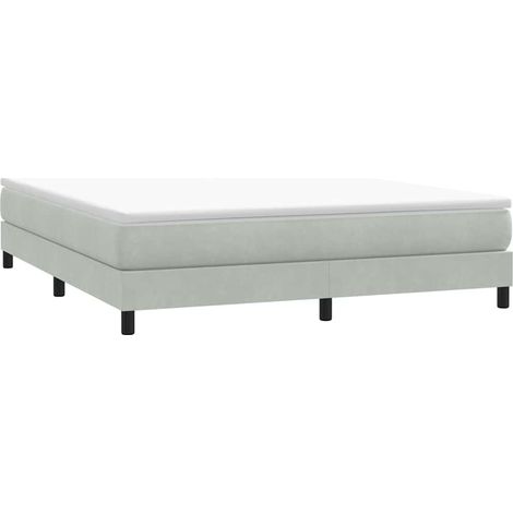 Boxspringbett ohne Matratze Hellgrau 180x210 cm Samt