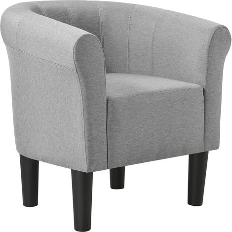 Poltrona lounge sedia seduta tessuto poliestere 70 cm grigio chiaro 030001934