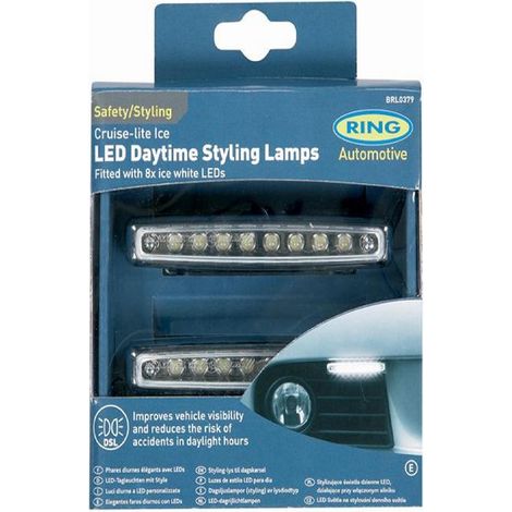 2 FEUX DE JOURS 8 LED CRUISE LITE ICE 12V 16W RING