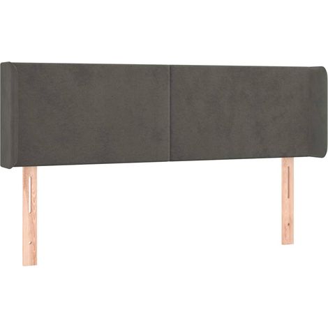 Maison Exclusive - Testiera ad Orecchio Grigio Scuro 147x16x78/88 cm in Velluto (1/5)