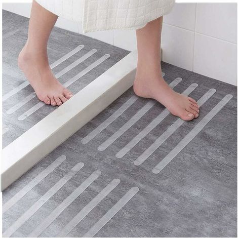 15 Pièces Autocollants Antidérapants Autocollants de Douche Bandes de Sécurité de Bain Transparent Auto-adhésif Antidérapant Bandes Autocollants pour Baignoires Douches (1/5)