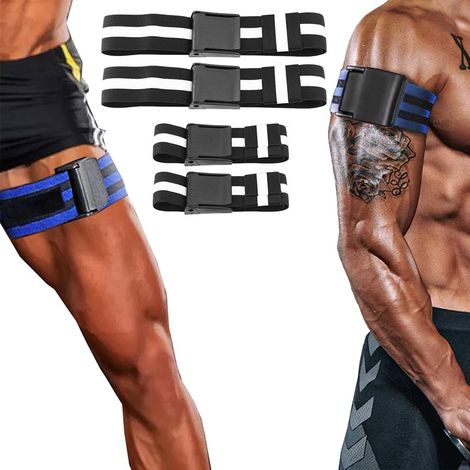 Lot de 2 bandes élastiques de fitness pour entraînement musculaire des bras, haltérophilie, restriction du flux sanguin (1/5)