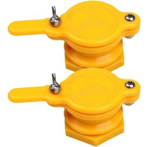 2 pcs Miel Gate Valve robinet Extracteur de miel Apiculture Bottling Outil Bee Gardant Fournitures Miel robinet Outil Apiculteur équipements,44mm (Jaune) (1/5)