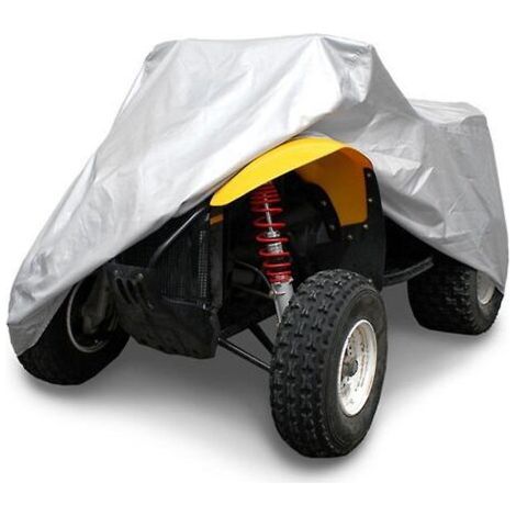 Housse de Protection pour Moto Quad ATV, 210D Taffetas de Polyester Bâche Protection pour Extérieure Etanche Anti -UV,Argent,XXL：22098106CM