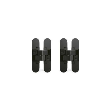 Bisagra oculta para puerta - Bisagra invisible negra de 180° - Ajustable en 3 direcciones - Perfectamente oculta, paquete de 2 - Crezuo (1/4)