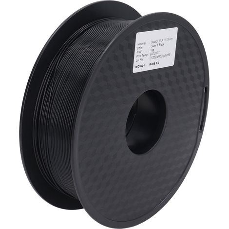 Filament PLA consommable pour impression 3D, 1,75 mm, bicolore argent et noir. (1/5)