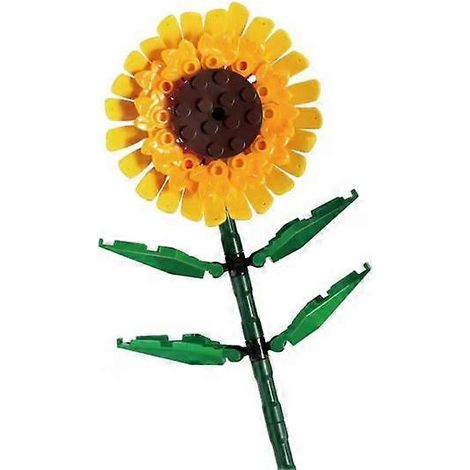 Fleur artificielle aux bords non fanés, jouet, cadeau de Noël, briques lisses à assembler, fleur artificielle pour la Saint-Valentinjaune (1/5)
