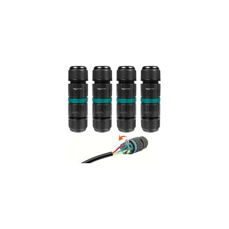 4er-Pack wasserdichte 3-Draht-Steckverbinder, wasserdichte Drahtverbinder, elektrische Anschlussdose, IP68 wasserdichte elektrische Armatur, Kabelschlauchverbindung für Erdkabel im Außenbereich (1/5)