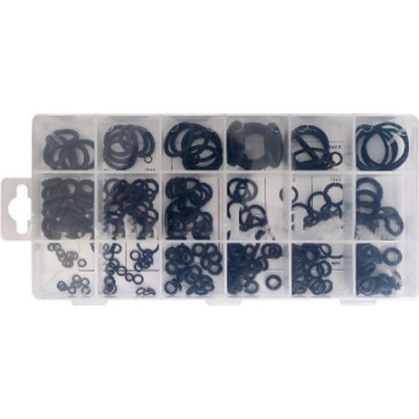 Assortiment de 225 joints toriques en caoutchouc, étanches, en NBR noir (mesure métrique). (1/5)
