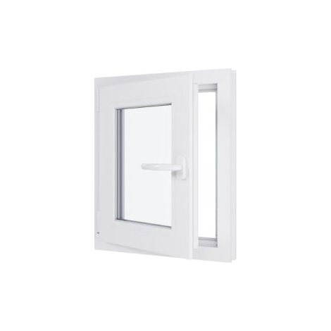 Finestra in PVC - Triplo vetro - Bianco - 500 mmx600 mm cm