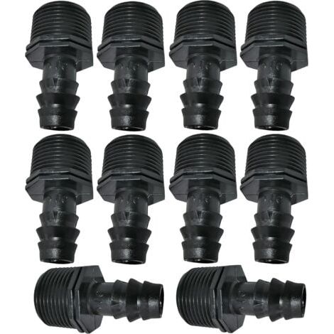 16 mm x 3/4" Tropfschlauchadapter/-verbinder mit Außengewinde (für 16-mm-Schläuche) – Anschluss für Bewässerungs-/Sprinkleranlagen (1/4)