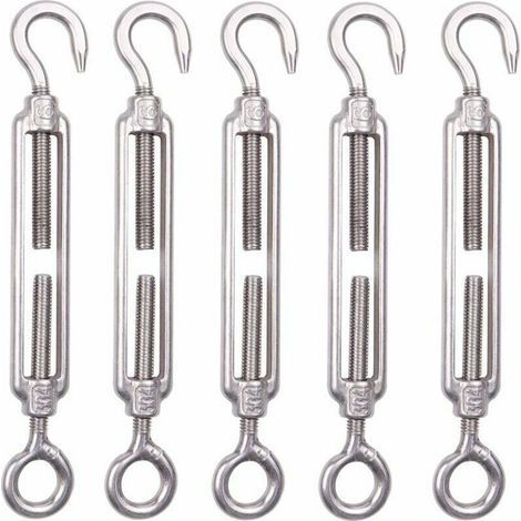 Set mit 5 M6-Kabelspannern aus Edelstahl, 6 mm, Zaunspannhaken, verstellbare Drahtgitterspanner aus Edelstahl 304 für Seile, Kabel, Wäscheleinen, Gartenzäune, Superma (1/5)