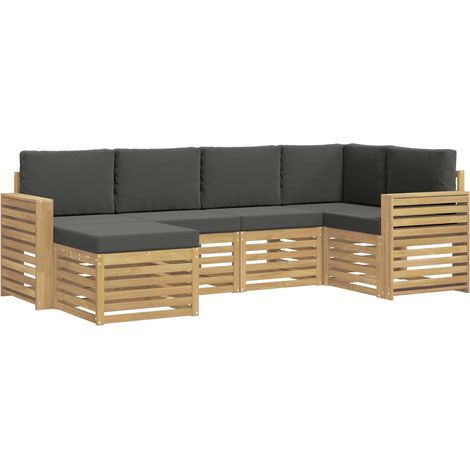 Ensemble de canapés d'extérieur 6 pc Blanc et anthracite vidaXL