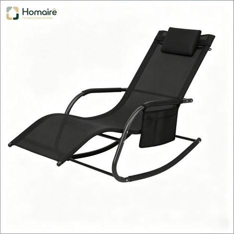 Fauteuil suspendu en métal noir 152 x 62 x 83 cm HOMAIRE (1/5)