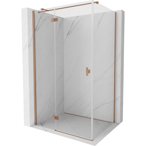Mexen Mist H T Duschkabine schwenkbar links 85 x 90 cm, transparent, gebürstetes Kupfer - 8A5T-085-090-65-00-L (1/5)