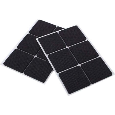 UlisemPatin Antiderapant Tampon Caoutchouc Meuble, 12pcs 50mm Premium Patins Antidérapants Adhesif Sol pour la Fixation en Place des Mobiliers, pour Protéger Votre Plancher (Carré)