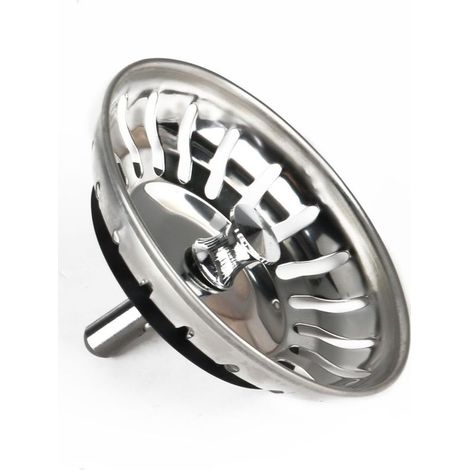 Sink plug, drain strainer – Universal stainless steel strainer insert, dishwasher safe, does not clog or overflow (1/4)