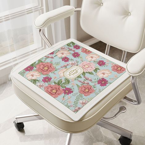 Coussin de siège en fibre de soie glacée, coussin de canapé rafraîchissant, natte rafraîchissante, antidérapant, respirant (dimensions : 50 × 50 cm) (1/5)