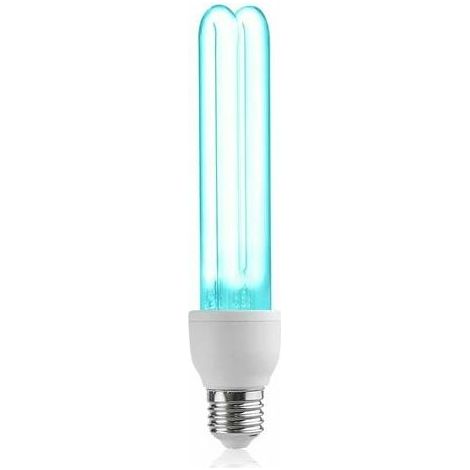 Lampe désinfectante UV E27 25 W Tube de quartz Stérilisation UVC 254 nm avec ozone Angle d'éclairage 360°