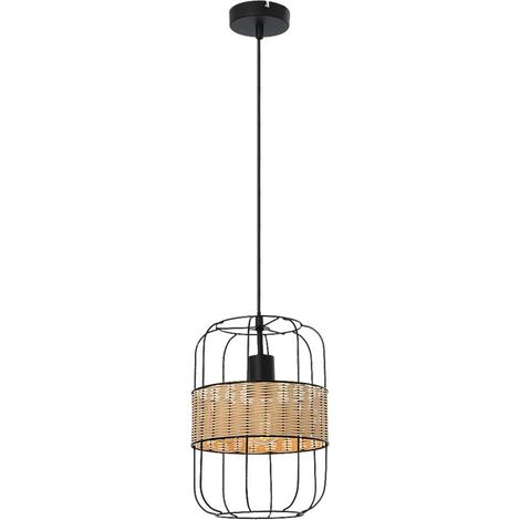 Lampada a sospensione Indiana Black E27 1x max 40W L: 120 cm H: 30 cm ø22cm dimmerabile (1/4)