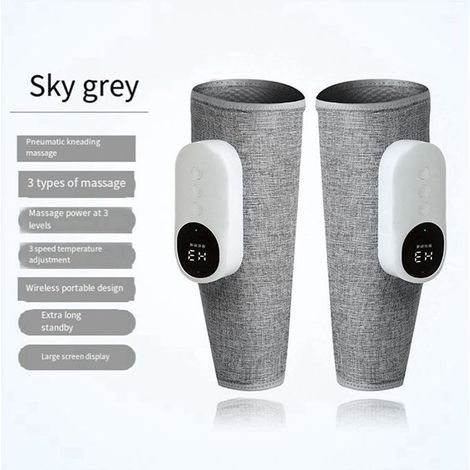 pair. Color: Gray. Material: Fabric. Electronic components. Airbag and thermotherapy calf massager. (1/5)