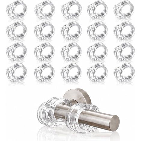 20 pezzi di fermamaniglie per porte, trasparenti per maniglie, protezioni murali in PVC, fermamaniglie antiurto senza foratura, protezioni murali per maniglie ø17–20 mm, facile installazione (1/5)
