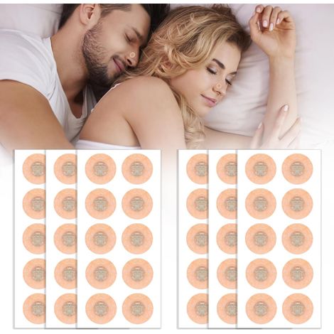Bande Nasale Magnétique, Anti Ronflement Bandelettes Nasales, Ecarteur Nasal pour Améliorer Respiration et la Qualité du Sommeil, Confortable, Facile à Utiliser, Idéal pour Maison (Blanc, 60 Pièces)