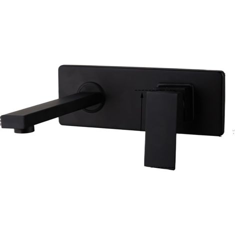 Robinet de lavabo laiton noir eau chaude/froide pour vasque (1/5)