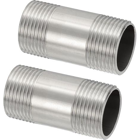 2 Pièces Raccord De Tuyau En Acier Inoxydable 304 Argent (1/5)