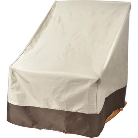 Funda protectora impermeable para muebles de exterior, tela Oxford, color café arroz, 96,5 x 89 x 79 cm, adecuada para sillas de ocio, 1 unidad (1/5)