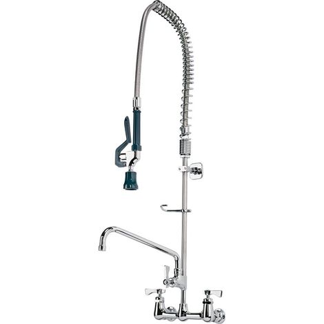 Kit pré-rinçage mural avec robinet complémentaire, bec de 30,5 cm, faible plomb (1/5)