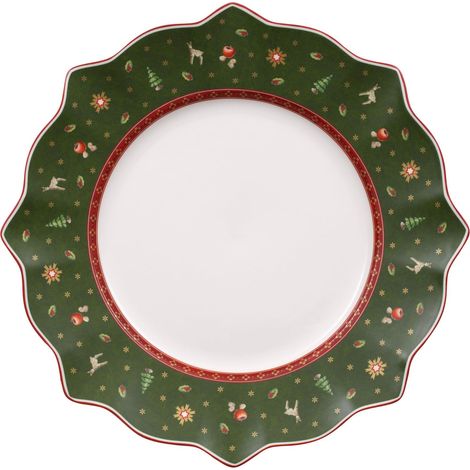 Assiette Plate Verte, 29 cm, Porcelaine (1/5)