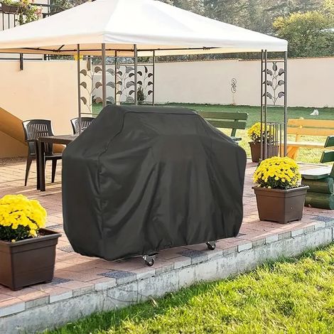 Housse pour barbecue (noire, 80 x 66 x 100 cm) - Tissu polyester imperméable, résistant aux UV et aux intempéries (1/3)