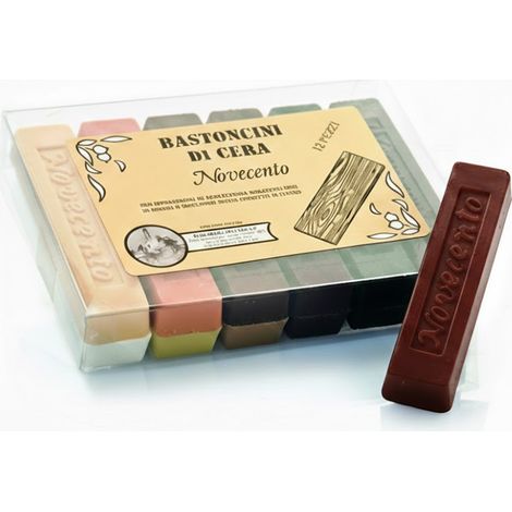 BASTONCINO DI CERA colore mogano- 12 pezzi  - NOVECENTO