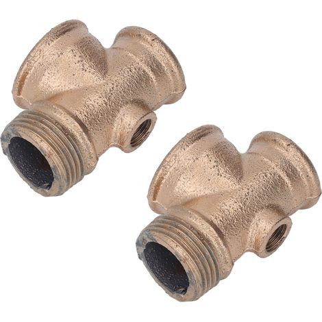 Lot de 2 clapets anti-retour pour compresseur d'air, raccord en fonte G1 à 4 ports, résistant à la corrosion, avec connecteur pour tuyau d'eau. (1/5)