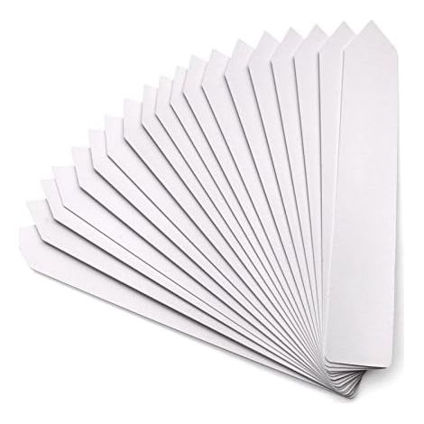 SHINING HOUSE 100 etiquetas grandes para plantas de 20 x 3 cm, etiquetas para jardín, etiquetas para plantar en huertos, etiquetas de plástico para exteriores, color blanco (1/5)