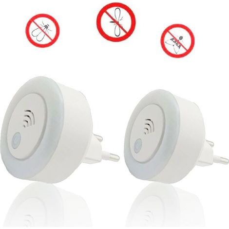 Modèle 901,Répulsif Ultrasons Ondes Electromagnétiques avec Contre Les Insectes - Veilleuse Anti-Moustique Electrique (1/4)