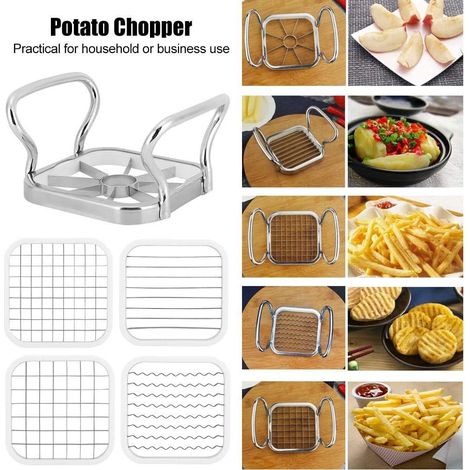 Coupe-pommes de terre Acier inoxydable 5 en 1 Coupe-frites Légumes (1/5)
