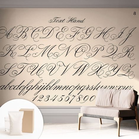 Papier peint avec colle pour décoration moderne de salon chambre à coucher cuisine et bureau Facile Écriture calligraphique 312x219 cm (1/5)