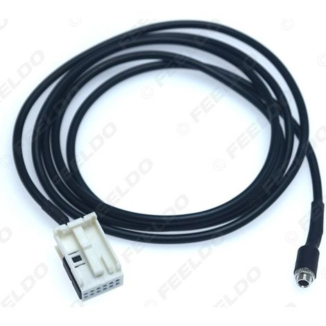 Câble d'entrée audio AUX compatible avec Audi A4, A3, A6, TT, A8, S4, connecteur AUX femelle automobile 3,5 mm