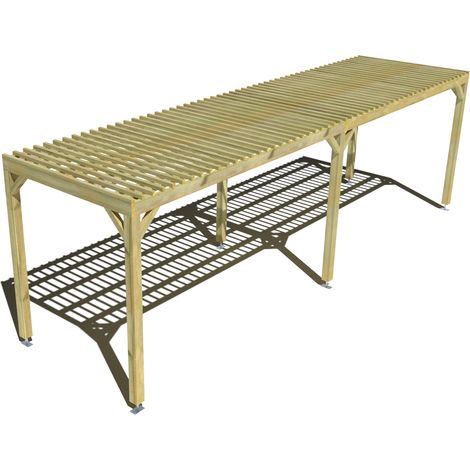 Pergola bois • 8m x 2m • indépendante • sens largeur • lattage bois • livraison comprise