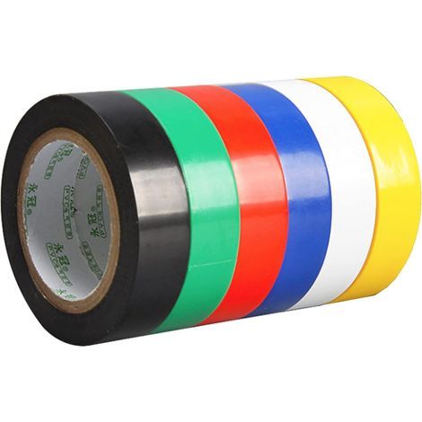 6 Pieces Electrical Insulating Tape, PVC Electrical Insulating Tape, Waterproof PVC Electrical Adhesive Tapes, Suitable for Cable Repair to Prevent Cable Leakage (Size: 1.6 cm wide, 10 m long) (1/5)