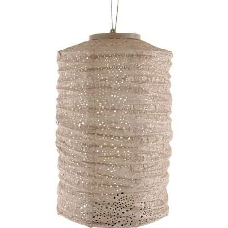 LUMIZ Lampion Solarlampe Cylinder 18 Paisley Pink lachsrosa Ø 18 cm - Tyvek® (1/5)