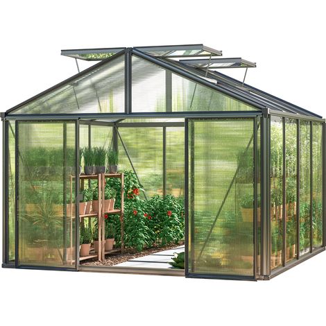 GFP Serra Asteria 22 Light 311 x 311 cm, lastre a doppia parete spesse 12 mm, colore antracite