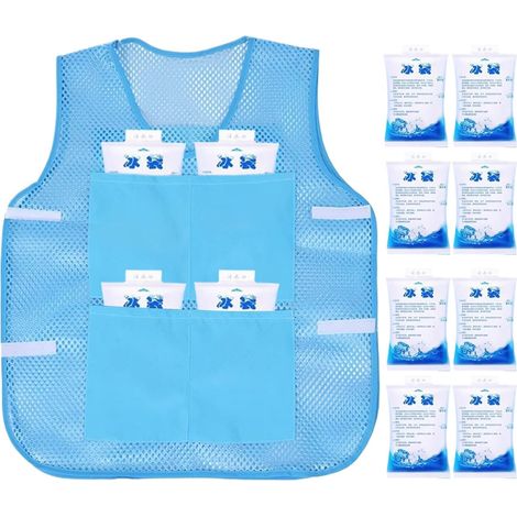 Gilet De Glace Sport Gilet Rafraichissant avec Poche De Glace 56x67cm Vêtement De Travail Rafraîchissant Tissu Respirant et À Séchage Rapide, pour Chantiers De Construction et Sportives (1/5)