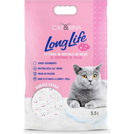 Long Life Litière de Silice Super Absorbante, Bactériostatique et Anallergique. Litière pour Chat sans poussière