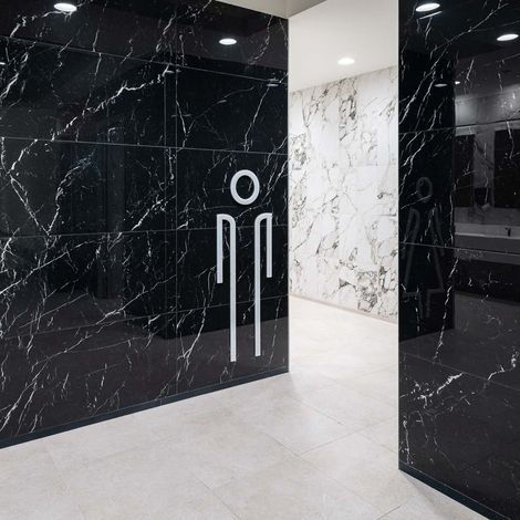 Carrelage Effet Marbre MARBLE CALEGARI Elegant Black 60x60cm Mat Sol et Murs (1/3)