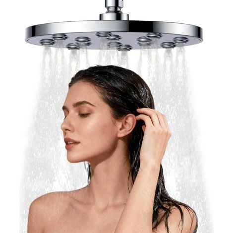 Pommeau de Douche, 23cm Tete de Douche Haute Pression, Pomme de Douche Fixe avec Fonction Spray, Rotatif 360° Pommeau de Douche Plafond (1/5)