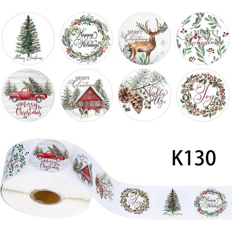 500 Blatt/Rollen Weihnachtsaufkleber mit Cartoon-Motiven, Weihnachtsgrüße dank der dekorativen Geschenkbox-Aufkleberserie