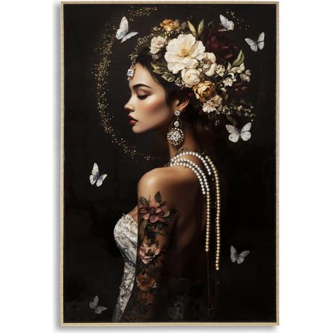 GEMALTER DRUCK AUF PERSISCHER LACKIERTER LEINWAND MIT RAHMEN -B- CM 62X3.5X92 (1/5)